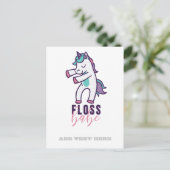 Funny Unicorn Floss Babe Cooles Tanzen Postkarte (Stehend Vorderseite)
