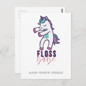 Funny Unicorn Floss Babe Cooles Tanzen Postkarte (Vorne/Hinten)