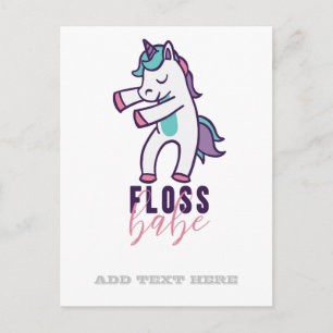 Funny Unicorn Floss Babe Cooles Tanzen Postkarte