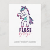 Funny Unicorn Floss Babe Cooles Tanzen Postkarte (Vorderseite)
