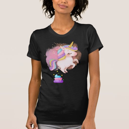 Funny Unicorn Gekackt T-Shirt (Vorderseite)