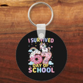 Funny Unicorn I Survived 67 Days Of School Meme Fo Schlüsselanhänger (Vorderseite)