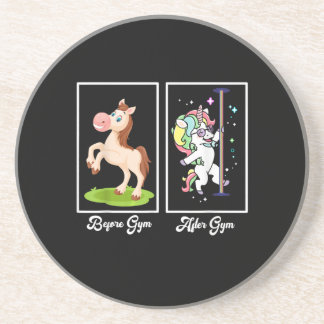 Funny Unicorn Illustration Before After Gym Getränkeuntersetzer