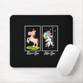 Funny Unicorn Illustration Before After Gym Mousepad (Mit Mouse)