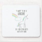 Funny Unicorn Illustration mit Sprichwort Mousepad (Vorne)