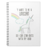 Funny Unicorn Illustration mit Sprichwort Notizblock (Vorderseite)