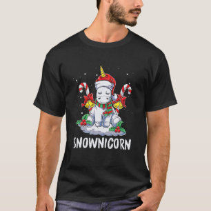 Funny Unicorn im Schnee Weihnachten Einhorn T-Shirt