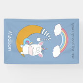 Funny Unicorn individuelle Name, Text & Farbbanner Banner (Horizontal)