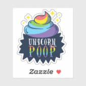 Funny Unicorn Kackte Emoji Rainbow Niedlich Aufkleber (Blatt)