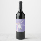 Funny Unicorn Lila Wine Label Weinetikett (Vorderseite)
