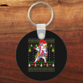 Funny Unicorn Lover Xmas Santa Hat Unicorn Ugly Ch Schlüsselanhänger (Vorderseite)
