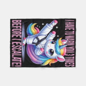 Funny Unicorn Martial Arts Karate für Mädchen Fleecedecke (Vorderseite (Horizontal))