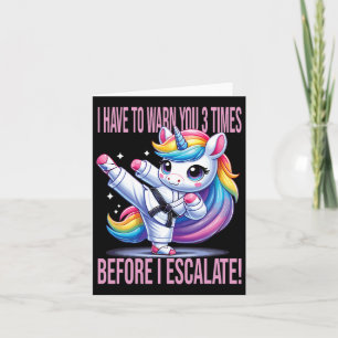 Funny Unicorn Martial Arts Karate für Mädchen Karte