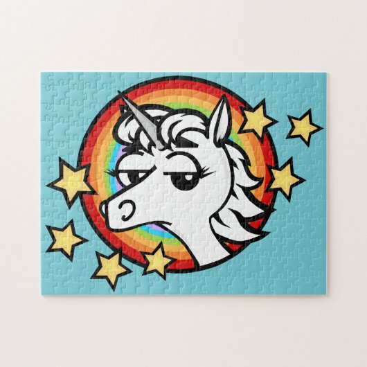 FUNNY UNICORN MIT RAINBOW PUZZLE (Horizontal)