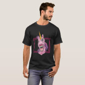Funny Unicorn mit Zahnspange Funny Horse Lächeln T-Shirt (Vorne ganz)