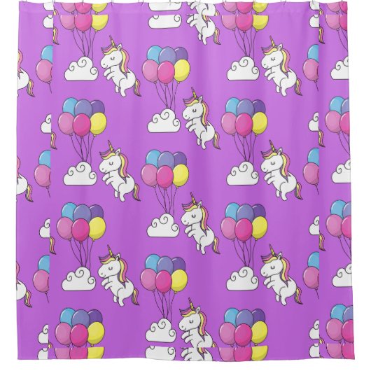 Funny Unicorn Muster Magic Horse Duschvorhang (Vorderseite)
