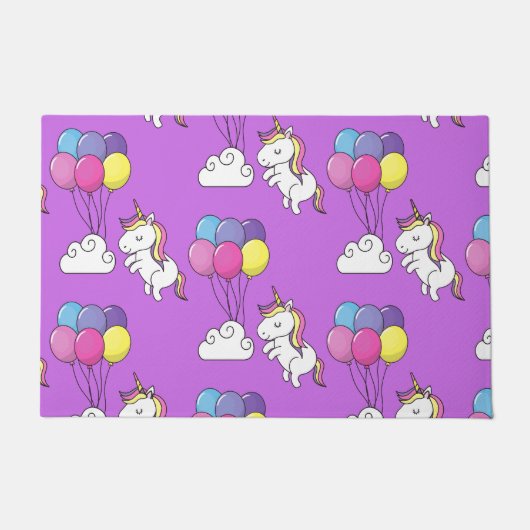 Funny Unicorn Muster Magic Horse Fußmatte (Vorderseite)