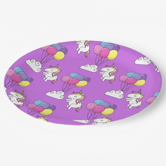 Funny Unicorn Muster Magic Horse Pappteller (Schrägansicht)
