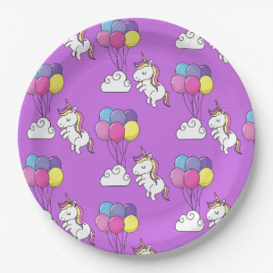 Funny Unicorn Muster Magic Horse Pappteller