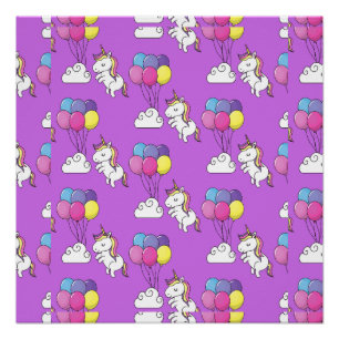 Funny Unicorn Muster Magic Horse Poster