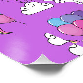 Funny Unicorn Muster Magic Horse Poster (Ecke)