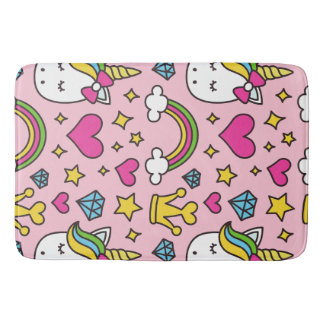 Funny Unicorn Muster Pink Magic Horse Niedlich Badematte