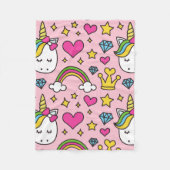 Funny Unicorn Muster Pink Magic Horse Niedlich Fleecedecke (Vorderseite)