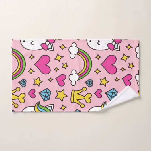 Funny Unicorn Muster Pink Magic Horse Niedlich Handtuch (Handtuch)