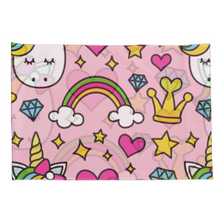 Funny Unicorn Muster Pink Magic Horse Niedlich Kissenbezug