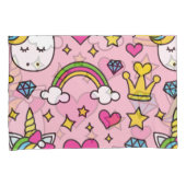 Funny Unicorn Muster Pink Magic Horse Niedlich Kissenbezug (Vorderseite-Rechts)