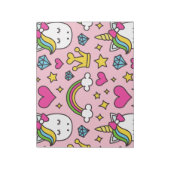 Funny Unicorn Muster Pink Magic Horse Niedlich Notizblock (Rotiert)