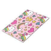 Funny Unicorn Muster Pink Magic Horse Niedlich Notizblock (angewinkelt)
