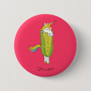 Funny Unicorn Niedlich Kids Cartoon Button