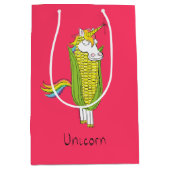 Funny Unicorn Niedlich Kids Cartoon Mittlere Geschenktüte (Vorderseite)