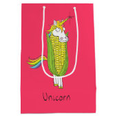 Funny Unicorn Niedlich Kids Cartoon Mittlere Geschenktüte (Rückseite)