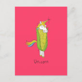 Funny Unicorn Niedlich Kids Cartoon Postkarte (Vorderseite)
