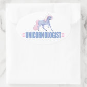 Funny Unicorn Ovaler Aufkleber (Tasche)