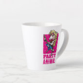 Funny Unicorn Party Animal Glam Rocker Cartoon Milchtasse (Rechte Ecke)