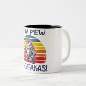 FUNNY UNICORN PEW PEW MADAFAKAS ZWEIFARBIGE TASSE (VorderseiteRechts)