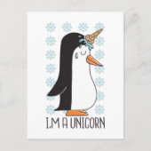Funny Unicorn Pinguin Postcard Postkarte (Vorderseite)