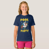 Funny Unicorn Pool Party T - Shirt (Vorne ganz)