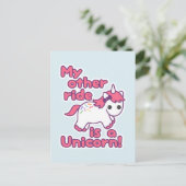 Funny Unicorn Postkarte (Stehend Vorderseite)