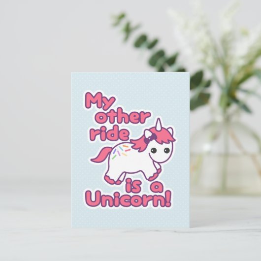 Funny Unicorn Postkarte (Stehend Vorderseite)