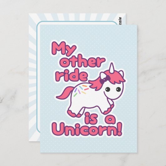 Funny Unicorn Postkarte (Vorne/Hinten)