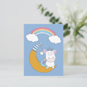 Funny Unicorn Postkarte (Stehend Vorderseite)