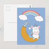 Funny Unicorn Postkarte (Vorne/Hinten)