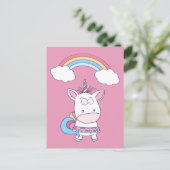 Funny Unicorn Postkarte (Stehend Vorderseite)