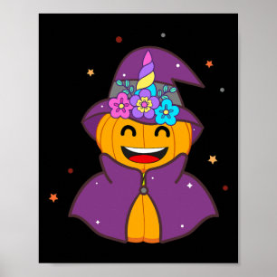 Funny Unicorn Pumpkin Halloween Niedliches Thanksg Poster