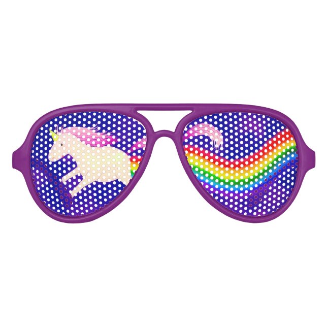 Funny Unicorn Rainbow Party Sonnenbrille (Vorderseite)