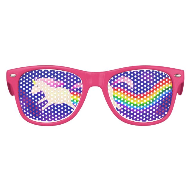 Funny Unicorn Rainbow Party Sonnenbrille (Vorderseite)